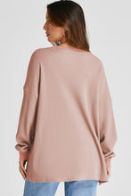 Load image into Gallery viewer, Waffle-Knit Long Sleeve Sweatshirt