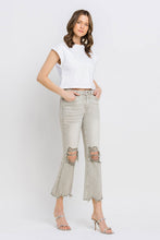 Load image into Gallery viewer, Lovervet Distressed Raw Hem Cropped Flare Jeans