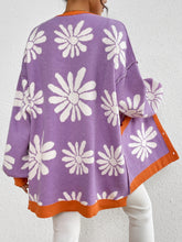 Load image into Gallery viewer, Contrast Dropped Shoulder Long Sleeve Cardigan