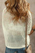Load image into Gallery viewer, Flower Round Neck Half Sleeve Knit Cover Up