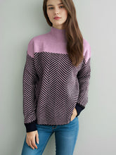 Load image into Gallery viewer, Contrast Turtleneck Long Sleeve Sweater