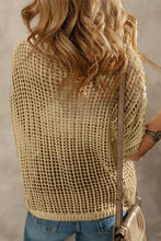 Load image into Gallery viewer, Flower Round Neck Half Sleeve Knit Cover Up