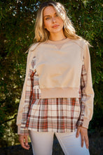 Load image into Gallery viewer, And The Why Full Size Double Layered Plaid Contrast Sweatshirt