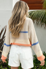 Load image into Gallery viewer, Contrast Round Neck Long Sleeve Sweater