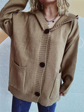 Load image into Gallery viewer, Dropped Shoulder Long Sleeve Hooded Cardigan