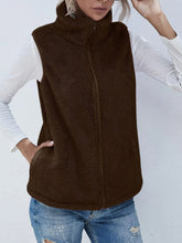 Load image into Gallery viewer, Full Size Fuzzy Zip Up Vest Coat with Pockets