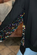 Load image into Gallery viewer, Sequin Half Button Long Sleeve Sweatshirt