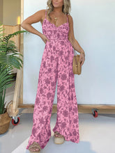 Load image into Gallery viewer, Full Size Printed Spaghetti Strap Wide Leg Jumpsuit