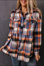Load image into Gallery viewer, Plaid Collared Neck Long Sleeve Shirt