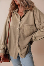 Load image into Gallery viewer, Waffle-Knit Collared Neck Long Sleeve Shacket