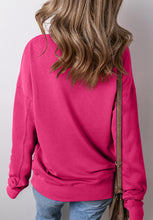 Load image into Gallery viewer, Solid Color Round Neck Long Sleeve Sweatshirt