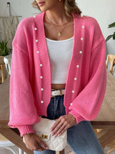 Load image into Gallery viewer, Pearl Open Front Long Sleeve Cardigan
