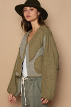 Load image into Gallery viewer, POL Quilted Knit Viding Detail Knit Patch Jacket