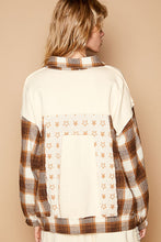 Load image into Gallery viewer, POL Plaid &amp; Star Patchwork Contrast Long Sleeve Shacket