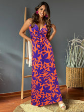 Load image into Gallery viewer, Twisted Printed V-Neck Cami Dress