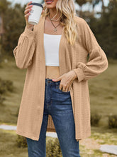 Load image into Gallery viewer, Textured Open Front Dropped Shoulder Cardigan