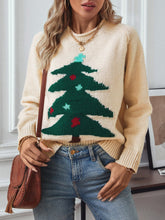 Load image into Gallery viewer, Christmas Tree Round Neck Raglan Sleeve Sweater