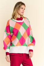 Load image into Gallery viewer, Davi &amp; Dani Exposed Seam Color Block Dropped Shoulder Sweater