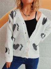 Load image into Gallery viewer, Heart Button Up Long Sleeve Cardigan