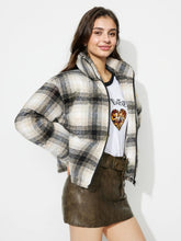 Load image into Gallery viewer, Plaid Zip Up Long Sleeve Jacket