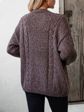 Load image into Gallery viewer, Cable-Knit Open Front Long Sleeve Cardigan