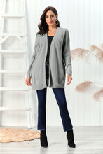 Load image into Gallery viewer, Cable-Knit Open Front Long Sleeve Cardigan