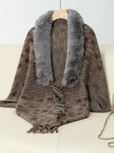 Load image into Gallery viewer, Fringe Fuzzy Open Front Poncho