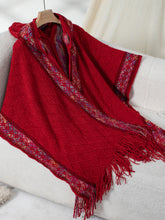 Load image into Gallery viewer, Fringe Half Sleeve Hooded Poncho