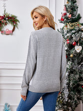 Load image into Gallery viewer, Reindeer Round Neck Long Sleeve Sweater