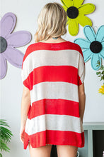 Load image into Gallery viewer, First Love Full Size USA Flag Drop Shoulder Knit Top