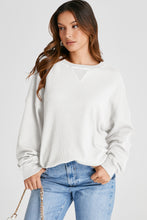 Load image into Gallery viewer, Waffle-Knit Long Sleeve Sweatshirt