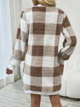 Load image into Gallery viewer, Plaid V-Neck Long Sleeve Dress