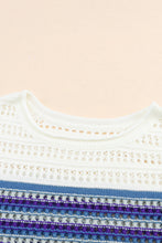 Load image into Gallery viewer, Leopard Striped Round Neck Crochet Knit Top