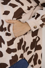 Load image into Gallery viewer, Cow Print Button Up Corduroy Shacket