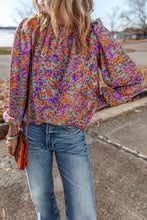 Load image into Gallery viewer, Floral Round Neck Long Sleeve Blouse