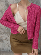 Load image into Gallery viewer, Full Size Sequin Open Front Cropped Jacket