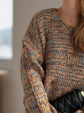 Load image into Gallery viewer, Dropped Shoulder Long Sleeve Sweater