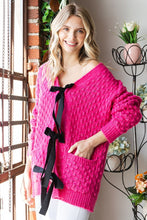 Load image into Gallery viewer, First Love Tie Closure Open Knit Cardigan