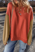 Load image into Gallery viewer, Contrast Round Neck Long Sleeve Sweatshirt