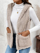 Load image into Gallery viewer, Fuzzy Hooded Vest with Pockets