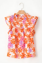 Load image into Gallery viewer, Printed Round Neck Cap Sleeve Blouse