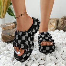 Load image into Gallery viewer, Plaid PU Leather Platform Sandals