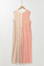 Load image into Gallery viewer, Striped Round Neck Sleeveless Jumpsuit