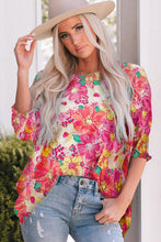 Load image into Gallery viewer, Printed Round Neck Half Sleeve Blouse