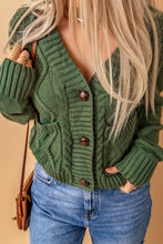 Load image into Gallery viewer, Cable-Knit Button Down V-Neck Cardigan