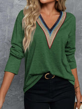 Load image into Gallery viewer, V-Neck Long Sleeve T-Shirt