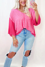 Load image into Gallery viewer, Exposed Seam V-Neck Three-Quarter Sleeve Blouse