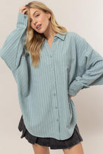 Load image into Gallery viewer, HYFVE Stripe Button Down Long Sleeve Oversized Shirt