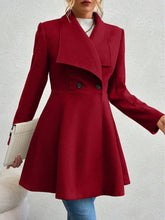 Load image into Gallery viewer, Collared Neck Button Up Long Sleeve Coat