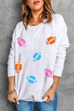 Load image into Gallery viewer, Football Round Neck Long Sleeve Sweatshirt